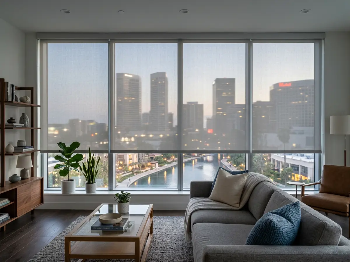 Roller Blinds fitted in a Century City apartment